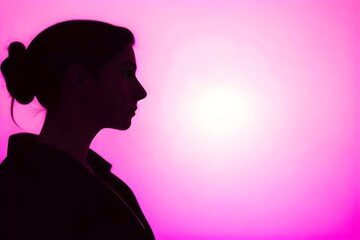 a portrait of  a profile silhouette of a beautiful young woman, vibrant colors, elegant, striking, graceful, artistic, bold, serene, radiant, colorful, stylish, modern, dynamic, feminine, captivating