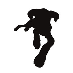 Naklejka premium Vector silhouette of dog on white background. Symbol of pet and happy life.