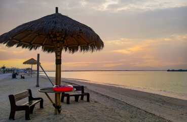 Al Thakira beach. Qatar.One of the beautiful beaches in qatar