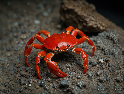 Marvel at the beauty of red crabs on the beach