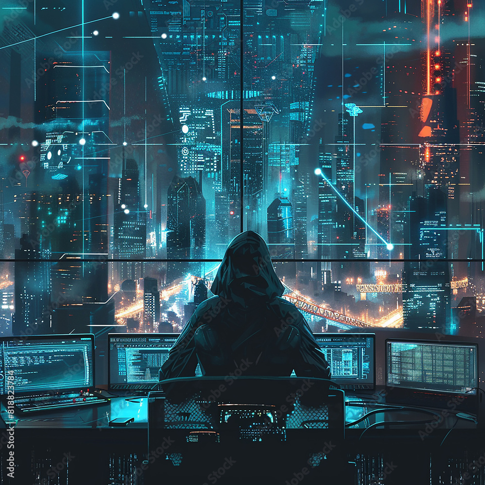 Wall mural cyber attack