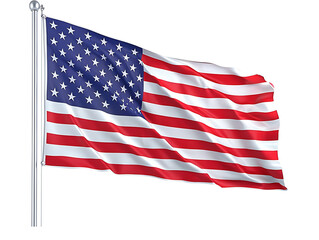 USA Flag white background