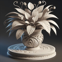 3D model of a decorative potted plant