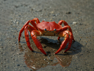 red crab on the beach