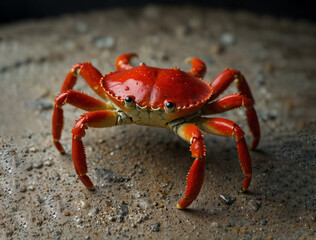 red crab on the sand