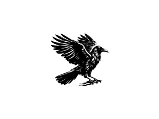 Fototapeta premium Crow Vector Illustration for Dark Designs and Mysterious Art
