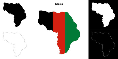 Kapisa province outline map set