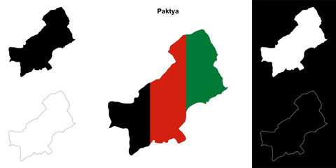 Paktya province outline map set