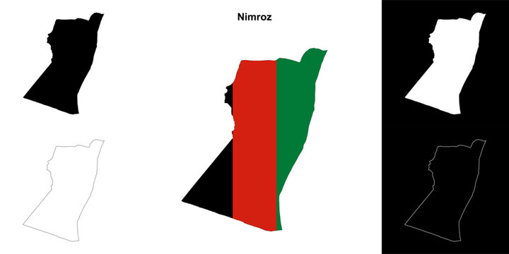 Nimroz province outline map set