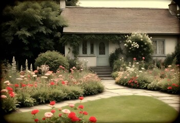 Charming, Quaint Cottage Garden With Blooming Flowers (27)