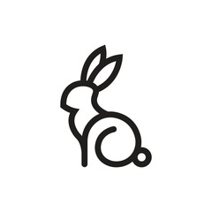 Rabbit logo design vector dan silhouette symbol
