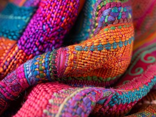 Traditional textile patterns with modern rainbow twists, blending culture and innovation, integrate LGBT identity into fabric designs