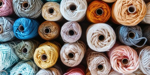 Assorted Yarn Rolls in Material Science Study.