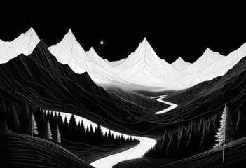 mountains in dark view (157)