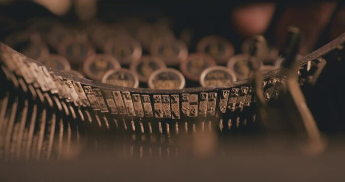 Typing on retro typewriter