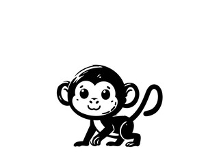 Fototapeta premium Playful Primate: Monkey Vector Illustration for Jungle Designs and Whimsical Art