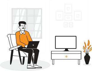 Work from home vector illustration