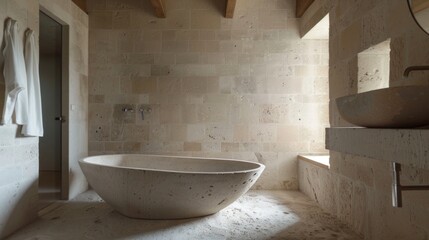 Bathroom with Footless Bathtub