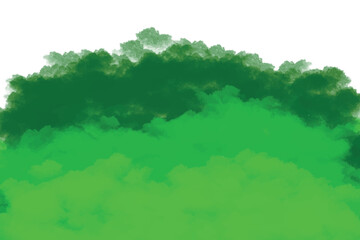Fototapeta premium Abstract colorful mountain range watercolor painting background. Hillside cipart images. Green lawn grassland. Meadow green spring poster material. Thick Growth Of Grass wallpaper. Watercolor smear 