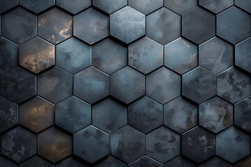 geometric hexagons texture dark gray black metallic pattern abstract background technology industrial 