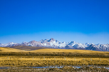 Shandan Military Horse Farm, Zhangye City, Gansu Province-Snowy Mountains and Pastures of Qilian Mountains