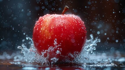 Exploding juicy apple 