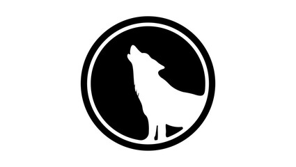 Fototapeta premium wolf logo, black isolated silhouette