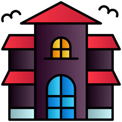 Building, halloween, haunted, horror, scary home Icon