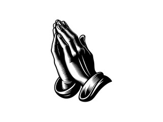 Spiritual Serenity: Praying Hands Vector Illustration for Reverent Designs and Faithful Art