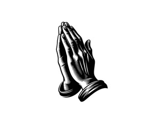 Spiritual Serenity: Praying Hands Vector Illustration for Reverent Designs and Faithful Art
