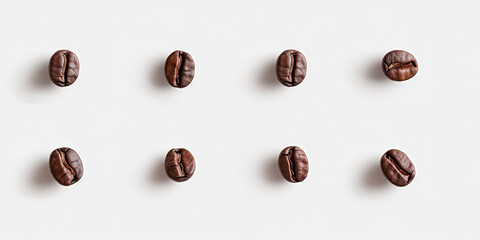 Fototapeta premium Chicchi di caffè su sfondo bianco.