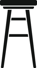 Vector graphic of a simple high chair or bar stool silhouette on a white background