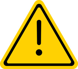 yellow warning triangle icon in png format. Warning sign with an exclamation point in a triangle. Road signs.