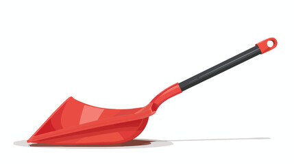 Side view of plastic dustpan with handle. Scoop 