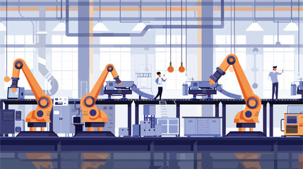 Smart IndustryModern smart factory with robot automat