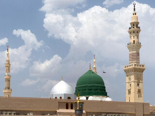 Muslim pilgrimages at Prophet Mosque or Masjid Nabawi.