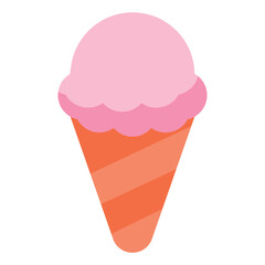 Ice Cream Cone Icon in Flat Style