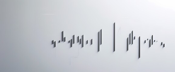 A precise rendering of a sudden spike in stock values, illustrated in a simple and clean bar graph against a pristine white surface.