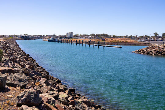 Scenic view of Marina channel at Wallaroo