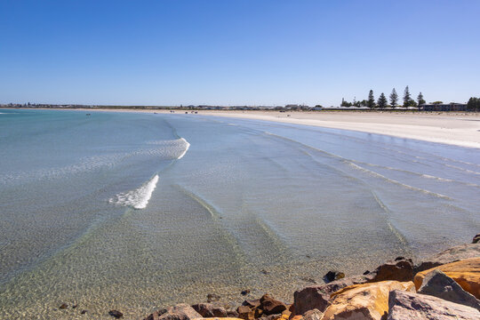 Scenic view of North beach, Wallaroo on a sunny day
