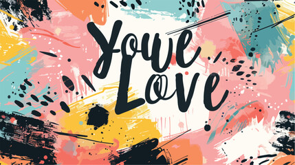 Square banner or card template with You Are Loved ins
