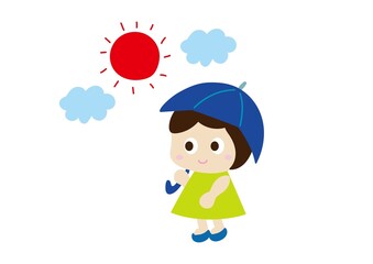 日傘をさす女の子