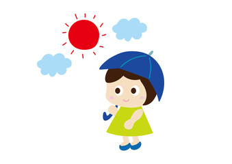 日傘をさす女の子