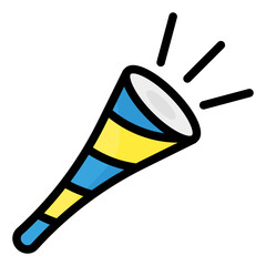Party Trumpet Icon in Filled Line Style