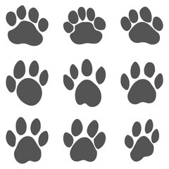 Paw foot print animal design set