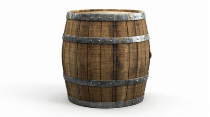 Fototapeta premium Solitary Relic: A Wooden Barrel Amidst Infinity