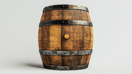 Fototapeta premium Solitary Relic: A Wooden Barrel Amidst Infinity