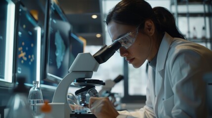 Pharmaceutical Researchers Examining Drug Compounds in State-of-the-Art Lab for Medical Advancements