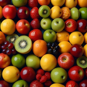 different types of summer fresh fruits with different flaver.