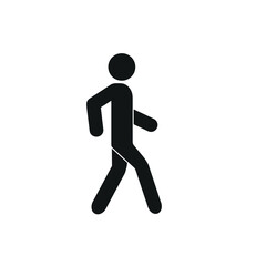 man walking, pictogram, flat vector illustration, silhouette of a human figure